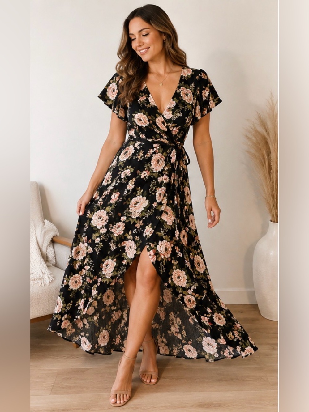 Show Me Your Mumu Marianne Floral Wrap Maxi Dress Size Large